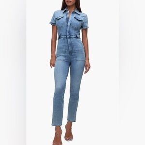 GOOD AMERICAN Fit for Success Jumpsuit Blue 274 size 0 which is an xs!